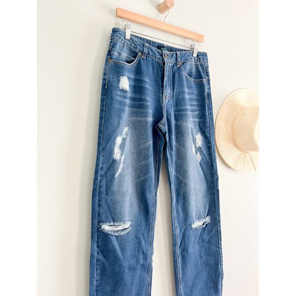 Midiross | Wide Leg Distressed Jeans | Sz M - Picture 2 of 8
